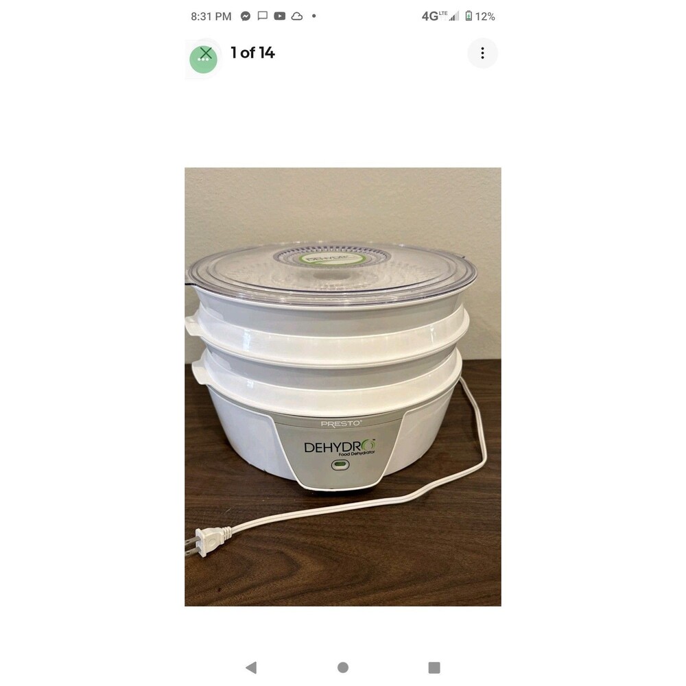 Presto 0630001 Dehydro Electric Food Dehydrator, Preowned